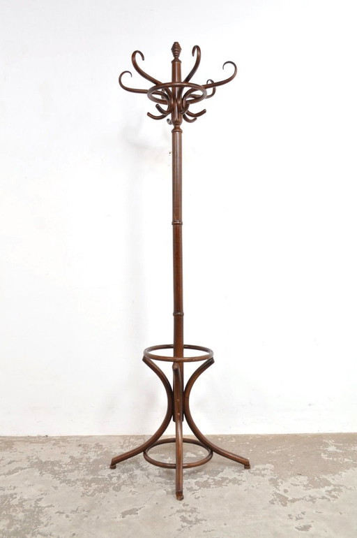 Vintage beukenhouten kapstok in Thonet stijl, 1950s