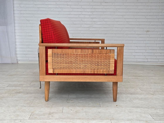 Image 1 of Sofá-cama con brazos abatibles danés, década de 1970, de Illum Wikkelsø, lana para muebles.