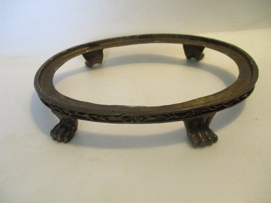 Image 1 of Toussi Court, Bonbonnière, ceramica con manici in bronzo, decorata con fiori.