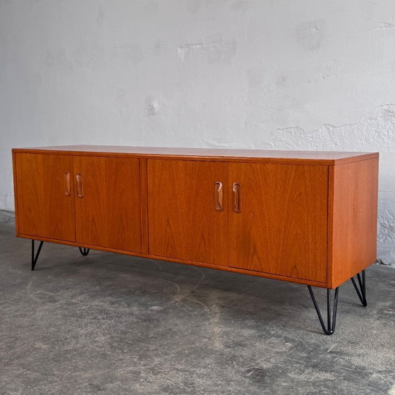 Image 1 of G-Plan Teak 4-Door Sideboard on Hairpin Legs, 1970