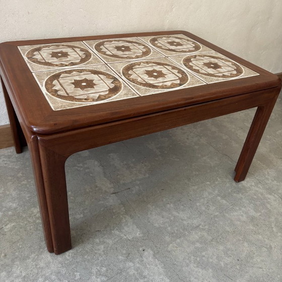 Image 1 of Table Basse en Teck et Carrelage