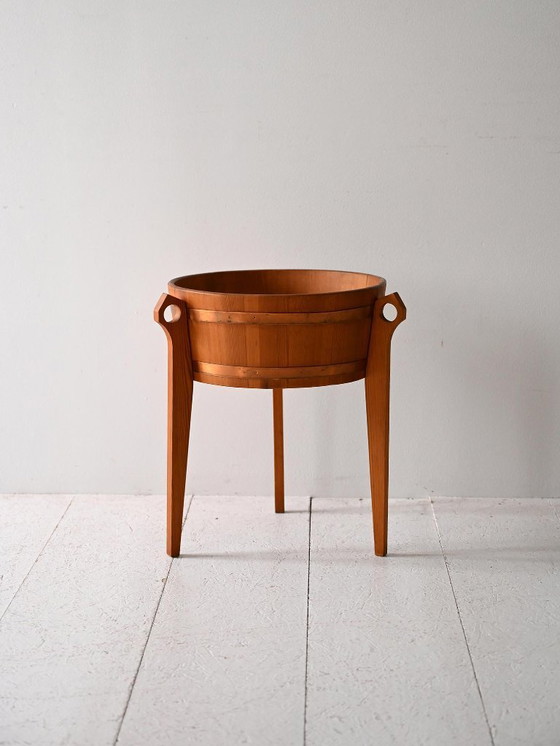 Image 1 of 1960s Scandinavian Teak Planter with Metal Insert