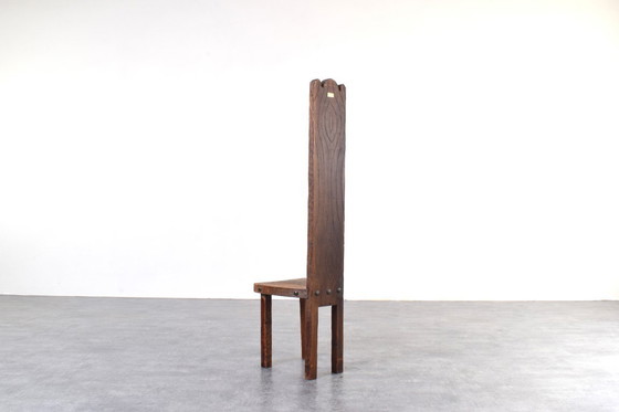 Image 1 of Spaanse fauteuil met hoge rugleuning van Ormecasa, met afbeelding van Jezus en de apostelen, jaren 70.