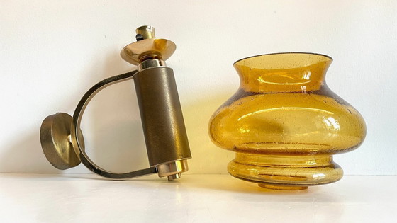 Image 1 of APPLIQUE LAITON Verre Bullé VINTAGE