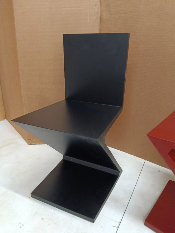 Image 1 of Sedia ALIVAR MVSEVM 514 ZIG ZAG (NUOVA, MAI USATA) Rosso Bordeaux o Nero