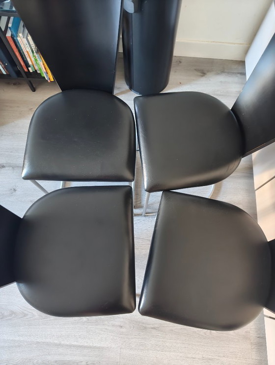 4x Harvink Zino Esszimmerstühle – Leder, Metall (photo 2 of 9)
