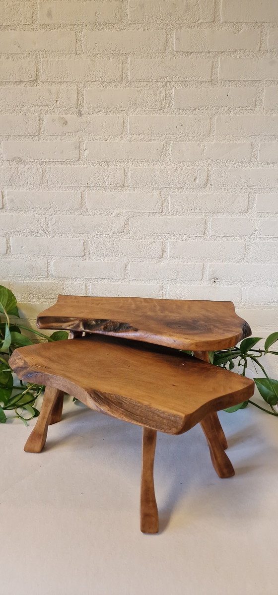 Image 1 of Vintage set nesting tables/ mimi set tree trunk tables