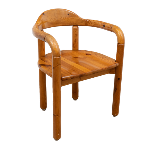 Silla de comedor de madera con reposabrazos de Rainer Daumiller
