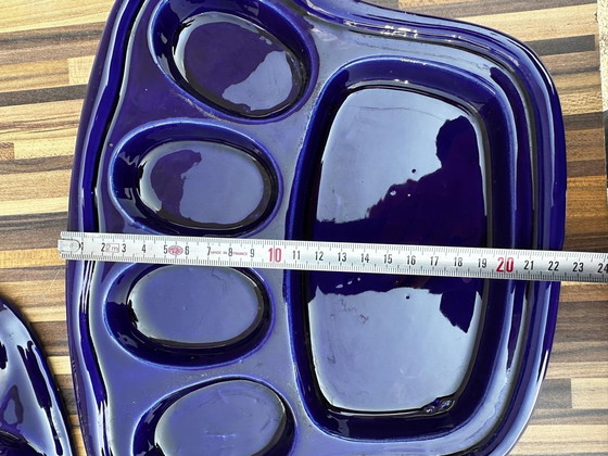 Image 1 of 5 piatti per fonduta in ceramica vintage Sars-Poterie Maine