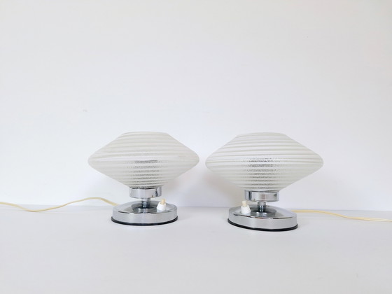 Image 1 of Lot de 2 veilleuses vintage / Lampes de chevet / Lampes de nuit / Lampes rétro / Lampes Artdeco / Fabriquées en Yougoslavie