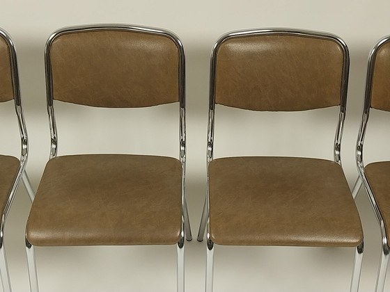 Image 1 of 4 sedie vintage in pelle Skai, anni '70