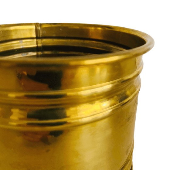 Image 1 of Vaso da fiori vintage in ottone dorato, anni '50