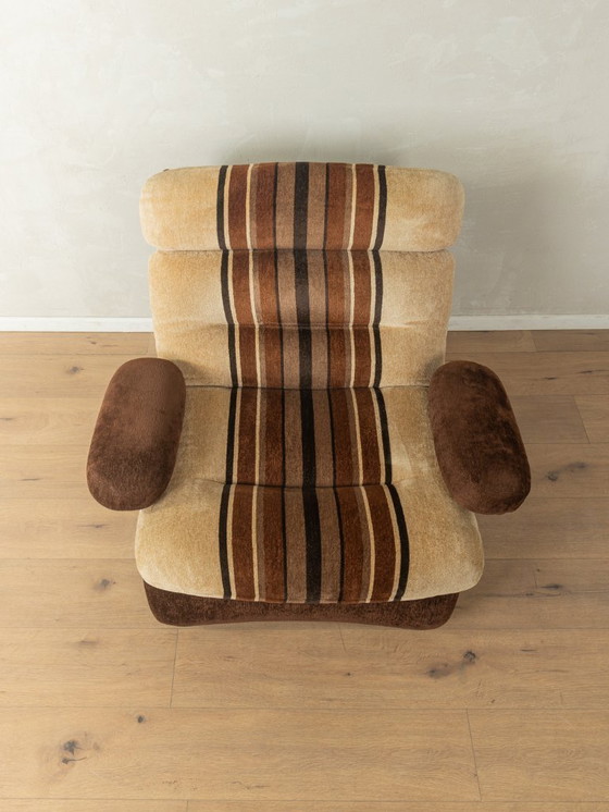 Image 1 of Space Age Sessel aus den 1970er Jahren, Veloursstoff, braun/beige