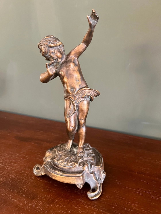 Zeldzaamheid! Art Nouveau Brons van Farbel Jüngling gesigneerd en met gieterijstempel – Beeldhouwkunst, Bronze (photo 4 of 9)