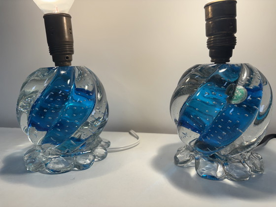 Image 1 of Design by Seguso, Murano Bullicante Tafellamp Italy.