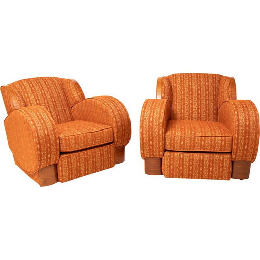 Coppia di poltrone Art Déco vintage anni '30