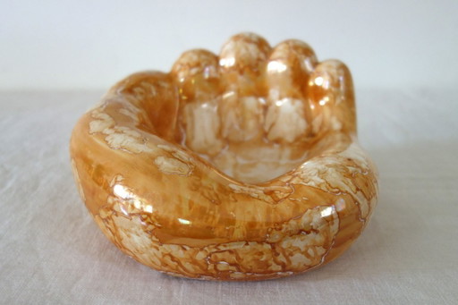 Vassoio portagioie in ceramica smaltata degli anni '70