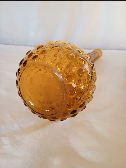 Beautiful large Vintage Empoli Vase (39 cm) - Amber Bubble Glass