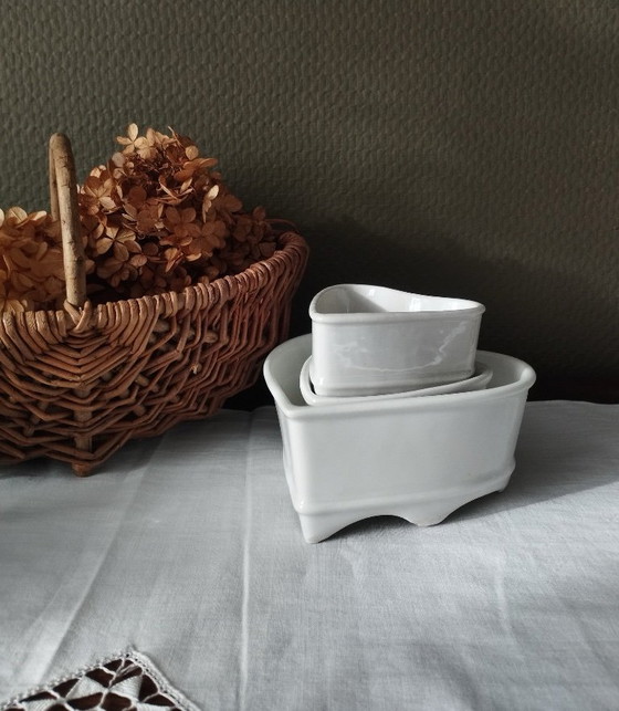 Image 1 of Set di 3 stampi per formaggio vintage a forma di cuore