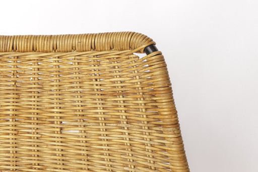 Pizzeria-Stuhl von Herbert Hirche für Wilde + Spieth, Deutschland, 1957 - Rattan & Stahlgestell
