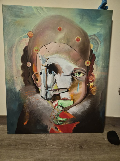 Clown à tête de cheval