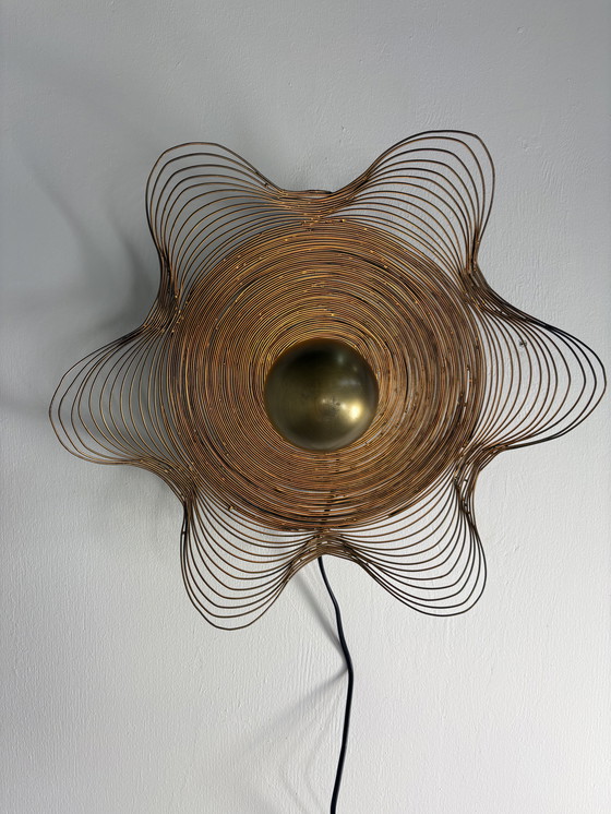 Image 1 of Vintage messing wandlamp bloempot