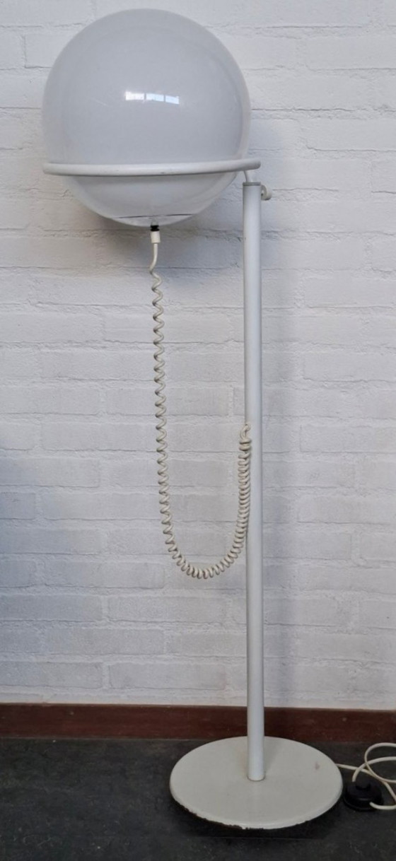 Hala Zeist Floor light model 615 The Basket 1970s, Cast Iron, Metal, White (photo 6 of 8)