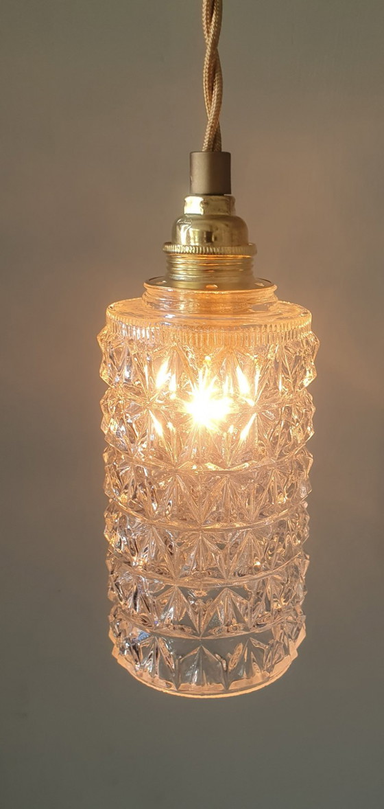 Vintage Getextureerde Hanglamp Midcentury Design. – Hanglampen, Brass (photo 4 of 12)