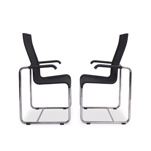 2x TECTA Chair D 25 Black | Cantilever Chair Armrests