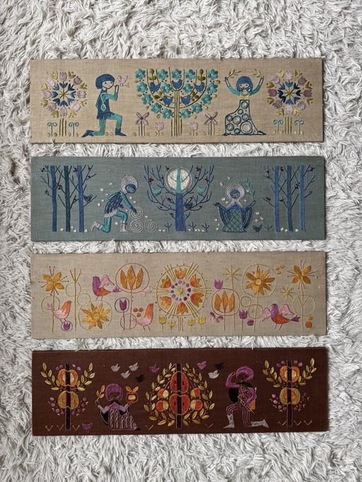 Scandinavische borduurpanelen uit de jaren 60
