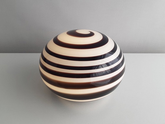 Image 1 of Large ILU di Vetro glass table lamp / floor lamp, model Zebra black and white glass, Italian glass Dutch design