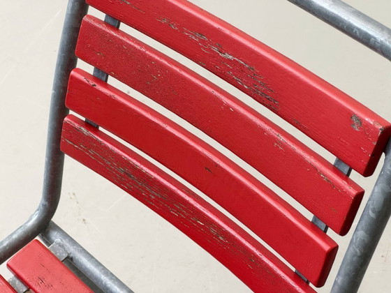 Image 1 of Gartenstühle aus Eschenholz mit feuerverzinktem Stahlgestell von Atelier Alinea, 1970er Jahre