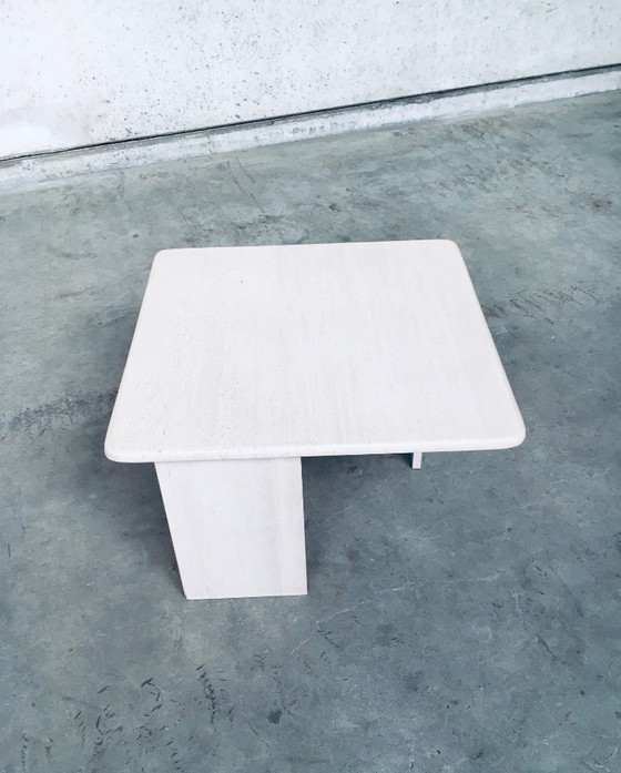 Image 1 of Postmodern Design Granite Stone Square Side Table Italy 1970's