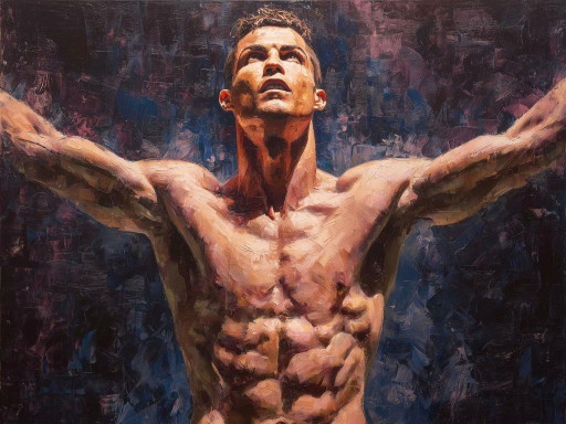 Alberto Ricardo - Cristiano Ronaldo 3 - Artist lithograph – lithos zeefdrukken, Canvas