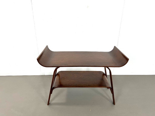 Tavolino laterale in compensato dal design modernista olandese degli anni '50.