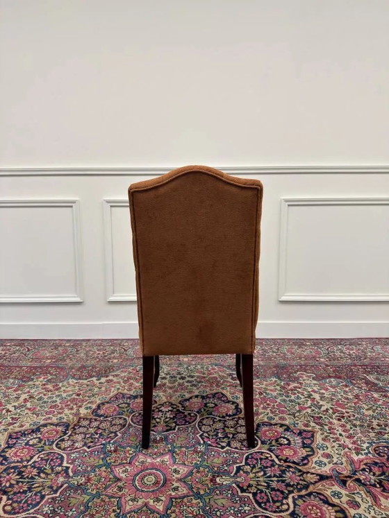 Ensemble de chaises Chesterfield classiques anglaises rembourrées, Chaises de salle à manger, Orange (photo 14 sur 18)