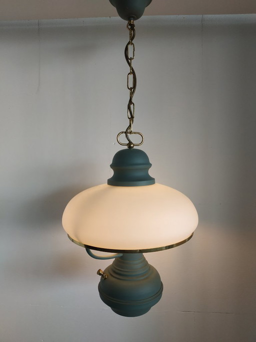 Gorgeous Retro/vintage (electric) mushroom 'oil lamp' ceiling lamp with 2 light sources