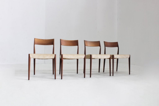 Ensemble de 4 chaises de salle à manger Fristho vintage milieu du siècle