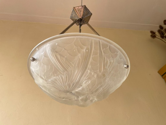 Noverdy Lampada a sospensione a ciotola francese Art Déco 1930 – Lampade a sospensione, Ottone (photo 3 of 12)