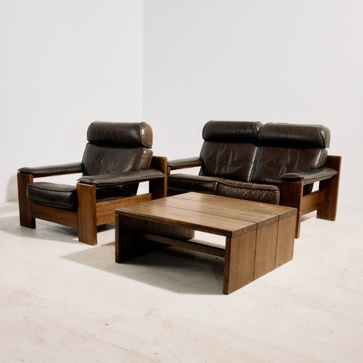MK10591 Modell 757 Ledersofa-Set von Harry de Groot für Leolux, 3-teilig