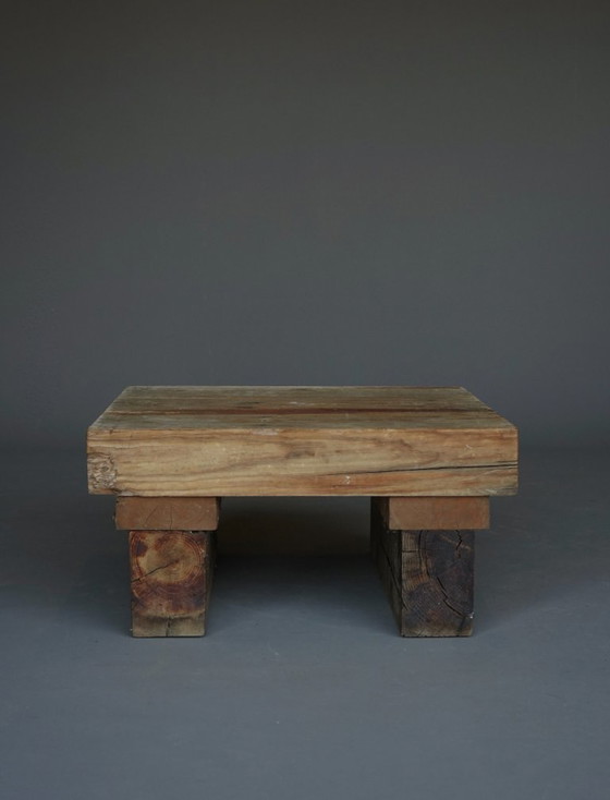 Image 1 of Kleiner Couchtisch aus Kiefernholz im Stil des Brutalismus, 1970er Jahre