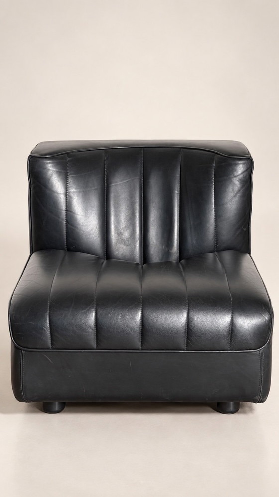 Divano Modulare '9000' in Pelle Nera di Tito Agnoli – Mobilier international, Divani modulari (photo 17 of 17)