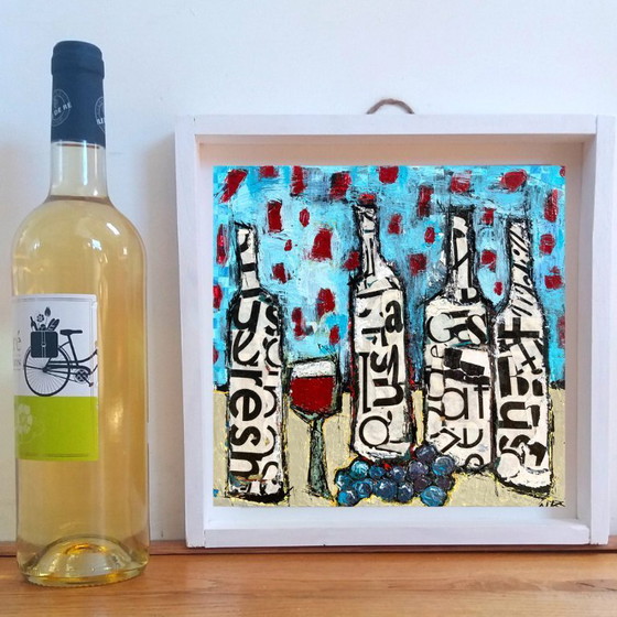 Image 1 of BOTTIGLIE CON LETTERE NERE