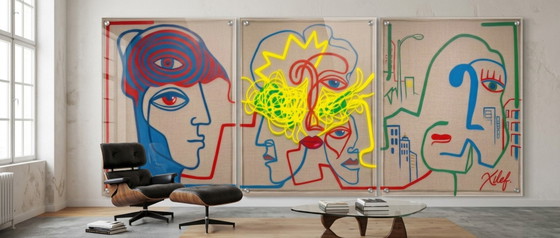 Monumental 3-part Light Sculpture (255x100 cm), Contemporary Pop Art on High-End Acrylic Glass, Art Prints (photo 2 of 6)