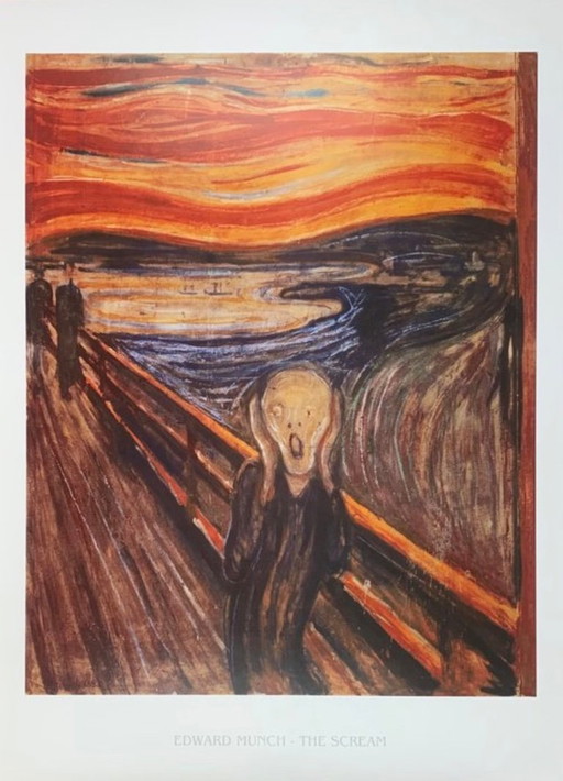 Edvard Munch : "Le cri, 1890". En grand format et en excellent état.