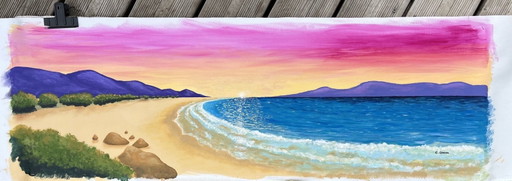 At The Edge Of The Visible - Peinture Panoramique Acrylique Originale 30 X 100cm – schilderijen tekeningen (photo 2 of 9)