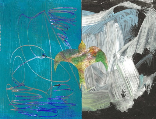 Œuvre d'art encadrée - Collage de peintures abstraites