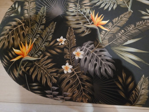 Banc de salle à manger en bois imprimé Bram en velours