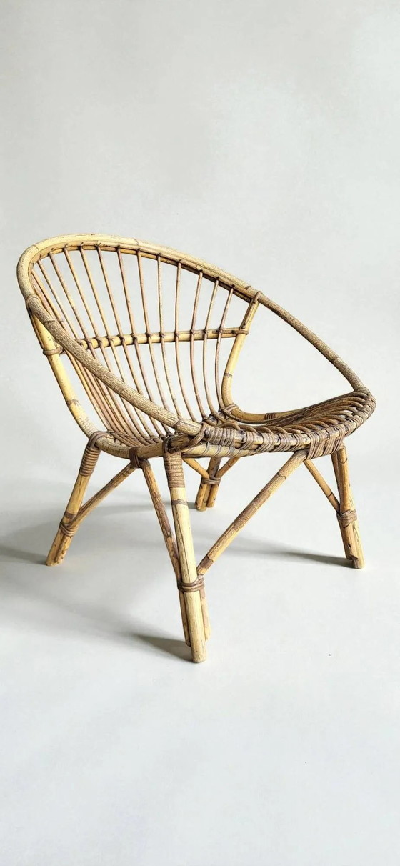 Salón, sillas de concha de ratán de los años 60. – Sillas de jardín, Wicker, Rattan (photo 3 of 9)