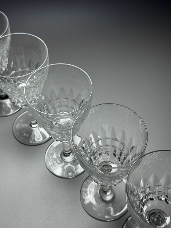 Image 1 of Val Saint Lambert – Sechsteiliges Set Kristall-Weingläser „Service Mery“ – Art Deco – 1940er Jahre